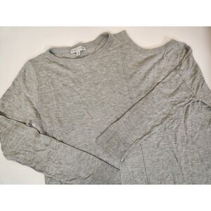 Fred and Sibel Anthropologie Long Sleeve Cold Shoulder Knit Top Size Medium Gray